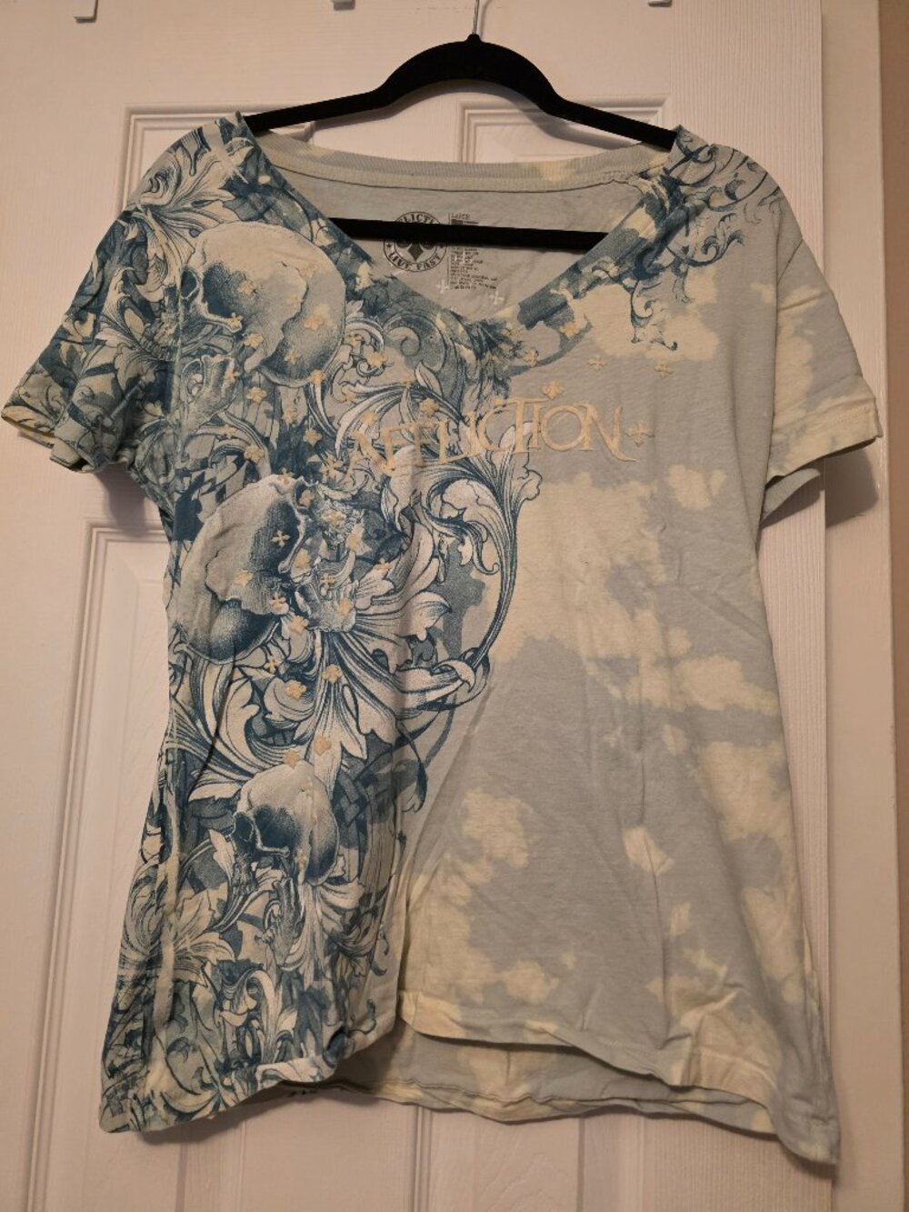 Affliction boneyard flocked tee